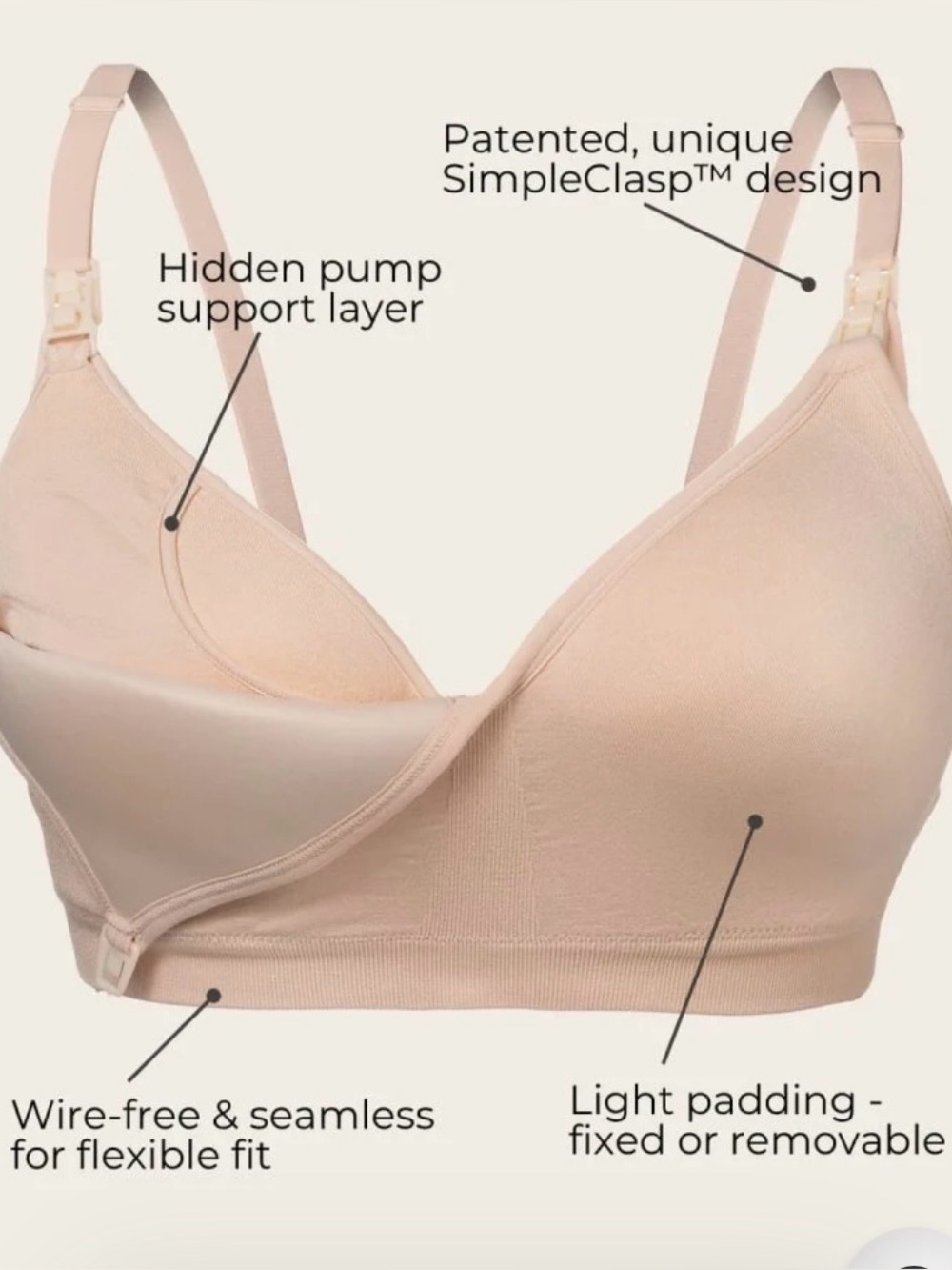 Simple Wishes Super Mom Nursing & Pumping T-Shirt Bra